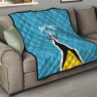 Custom Saint Lucia Football Quilt Flag Style