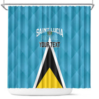 Custom Saint Lucia Football Shower Curtain Flag Style