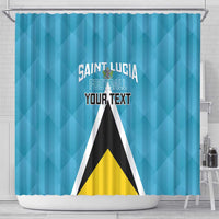Custom Saint Lucia Football Shower Curtain Flag Style