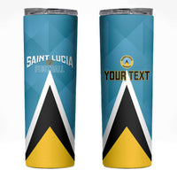 Custom Saint Lucia Football Skinny Tumbler Flag Style
