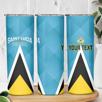 Custom Saint Lucia Football Skinny Tumbler Flag Style