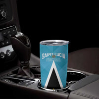 Custom Saint Lucia Football Tumbler Cup Flag Style