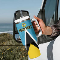 Custom Saint Lucia Football Tumbler With Handle Flag Style