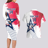 Custom United States Rugby Couples Matching Long Sleeve Bodycon Dress and Hawaiian Shirt 2024 Pacific Go Eagles - Wonder Print Shop