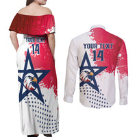 Custom United States Rugby Couples Matching Off Shoulder Maxi Dress and Long Sleeve Button Shirt 2024 Pacific Go Eagles - Wonder Print Shop