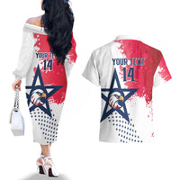 Custom United States Rugby Couples Matching Off The Shoulder Long Sleeve Dress and Hawaiian Shirt 2024 Pacific Go Eagles - Wonder Print Shop