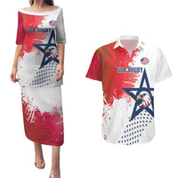 Custom United States Rugby Couples Matching Puletasi and Hawaiian Shirt 2024 Pacific Go Eagles - Wonder Print Shop