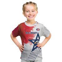 Custom United States Rugby Kid T Shirt 2024 Pacific Go Eagles - Wonder Print Shop