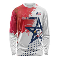 Custom United States Rugby Long Sleeve Shirt 2024 Pacific Go Eagles - Wonder Print Shop