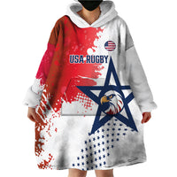 Custom United States Rugby Wearable Blanket Hoodie 2024 Pacific Go Eagles - Wonder Print Shop