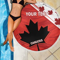 Custom Canada Rugby Beach Blanket 2024 Pacific Go Canucks - Wonder Print Shop