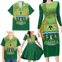 Isabela Philippines Family Matching Long Sleeve Bodycon Dress and Hawaiian Shirt Queen Province Of The North