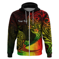 Custom Polynesian Tribal Hoodie Unique Reggae - Wonder Print Shop