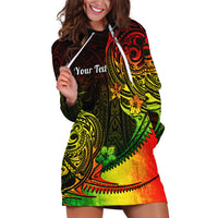 Personalised Polynesian Tribal Hoodie Dress Unique Reggae - Wonder Print Shop