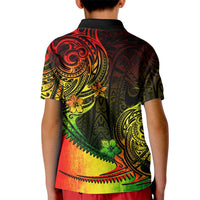 Custom Polynesian Tribal Polo Shirt for Kid Unique Reggae - Wonder Print Shop