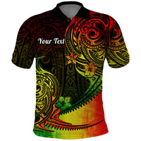 Custom Polynesian Tribal Polo Shirt Unique Reggae - Wonder Print Shop