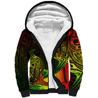 Personalised Polynesian Tribal Sherpa Hoodie Unique Reggae - Wonder Print Shop