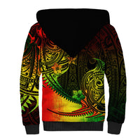 Personalised Polynesian Tribal Sherpa Hoodie Unique Reggae - Wonder Print Shop