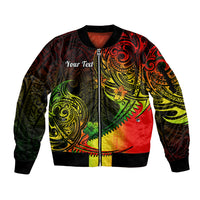 Personalised Polynesian Tribal Sleeve Zip Bomber Jacket Unique Reggae - Wonder Print Shop