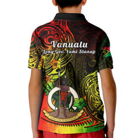 Polynesian Pride Vanuatu Polo Shirt for Kid Reggae Polynesia Long God Yumi Stanap - Wonder Print Shop