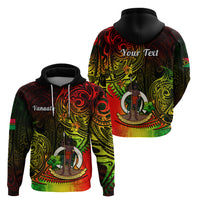 Custom Vanuatu Hoodie Reggae Polynesia Long God Yumi Stanap - Wonder Print Shop