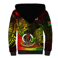Personalised Vanuatu Sherpa Hoodie Reggae Polynesia Long God Yumi Stanap - Wonder Print Shop