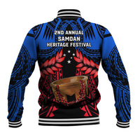 Samoa Baseball Jacket Heritage Festival Samoan Tattoo With Ula Fala Kava Bowl - Wonder Print Shop