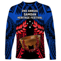 Samoa Long Sleeve Shirt Heritage Festival Samoan Tattoo With Ula Fala Kava Bowl - Wonder Print Shop