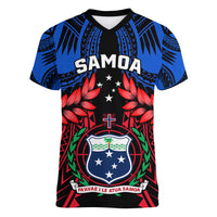 Samoa Women V Neck T Shirt Heritage Festival Samoan Tattoo With Ula Fala Kava Bowl - Wonder Print Shop
