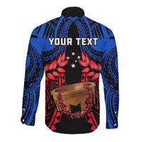 Personalised Samoa Long Sleeve Button Shirt Heritage Festival Samoan Tattoo With Ula Fala Kava Bowl - Wonder Print Shop
