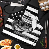 Alligator Alcatraz Apron Cool Gator Everglades USA Grunge Flag - Wonder Print Shop