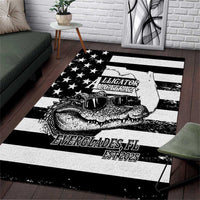 Alligator Alcatraz Area Rug Cool Gator Everglades USA Grunge Flag - Wonder Print Shop