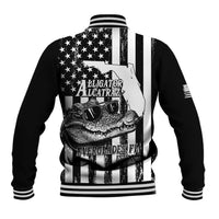 Alligator Alcatraz Baseball Jacket Cool Gator Everglades USA Grunge Flag - Wonder Print Shop
