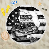 Alligator Alcatraz Beach Blanket Cool Gator Everglades USA Grunge Flag - Wonder Print Shop