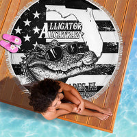 Alligator Alcatraz Beach Blanket Cool Gator Everglades USA Grunge Flag - Wonder Print Shop