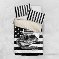 Alligator Alcatraz Bedding Set Cool Gator Everglades USA Grunge Flag - Wonder Print Shop