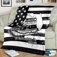 Alligator Alcatraz Blanket Cool Gator Everglades USA Grunge Flag - Wonder Print Shop