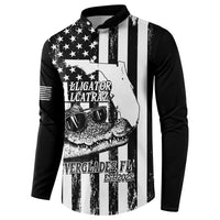 Alligator Alcatraz Button Sweatshirt Cool Gator Everglades USA Grunge Flag - Wonder Print Shop