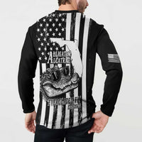 Alligator Alcatraz Button Sweatshirt Cool Gator Everglades USA Grunge Flag - Wonder Print Shop