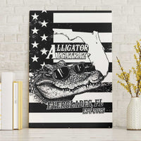Alligator Alcatraz Canvas Wall Art Cool Gator Everglades USA Grunge Flag - Wonder Print Shop