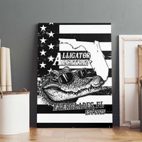 Alligator Alcatraz Canvas Wall Art Cool Gator Everglades USA Grunge Flag - Wonder Print Shop