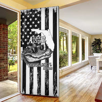 Alligator Alcatraz Door Cover Cool Gator Everglades USA Grunge Flag - Wonder Print Shop