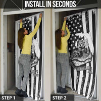 Alligator Alcatraz Door Cover Cool Gator Everglades USA Grunge Flag - Wonder Print Shop