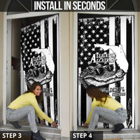 Alligator Alcatraz Door Cover Cool Gator Everglades USA Grunge Flag - Wonder Print Shop