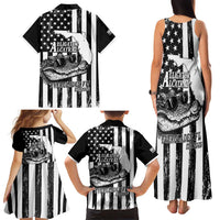 Alligator Alcatraz Family Matching Tank Maxi Dress and Hawaiian Shirt Cool Gator Everglades USA Grunge Flag - Wonder Print Shop