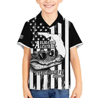 Alligator Alcatraz Hawaiian Shirt Cool Gator Everglades USA Grunge Flag - Wonder Print Shop