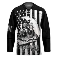 Alligator Alcatraz Hockey Jersey Cool Gator Everglades USA Grunge Flag - Wonder Print Shop