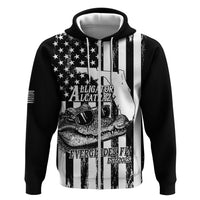 Alligator Alcatraz Hoodie Cool Gator Everglades USA Grunge Flag - Wonder Print Shop