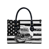 Alligator Alcatraz Leather Bag Cool Gator Everglades USA Grunge Flag - Wonder Print Shop