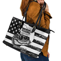 Alligator Alcatraz Leather Tote Bag Cool Gator Everglades USA Grunge Flag - Wonder Print Shop